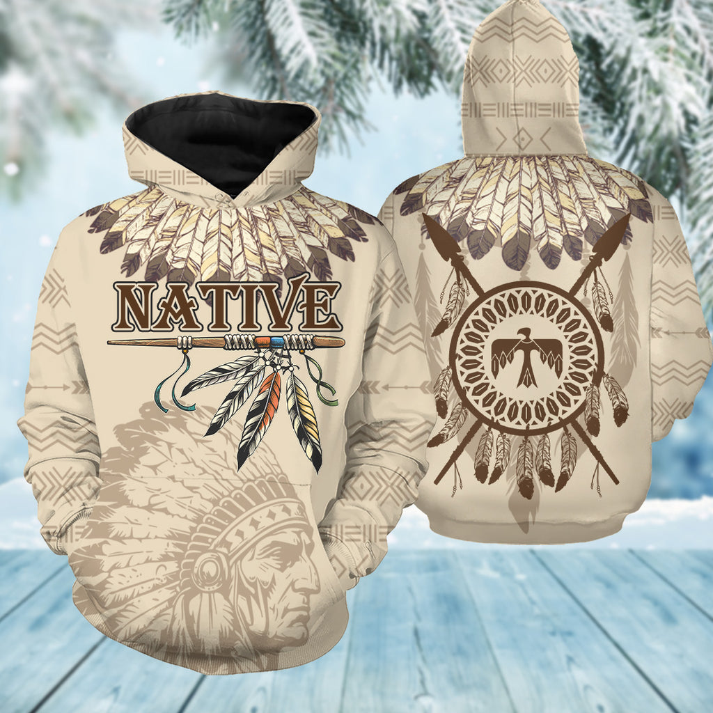 HD250919M04 Thunderbird Feather Native American 3D Hoodie