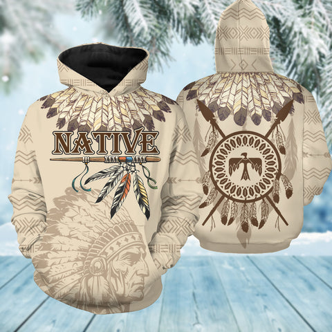 HD250919M04 Thunderbird Feather Native American 3D Hoodie
