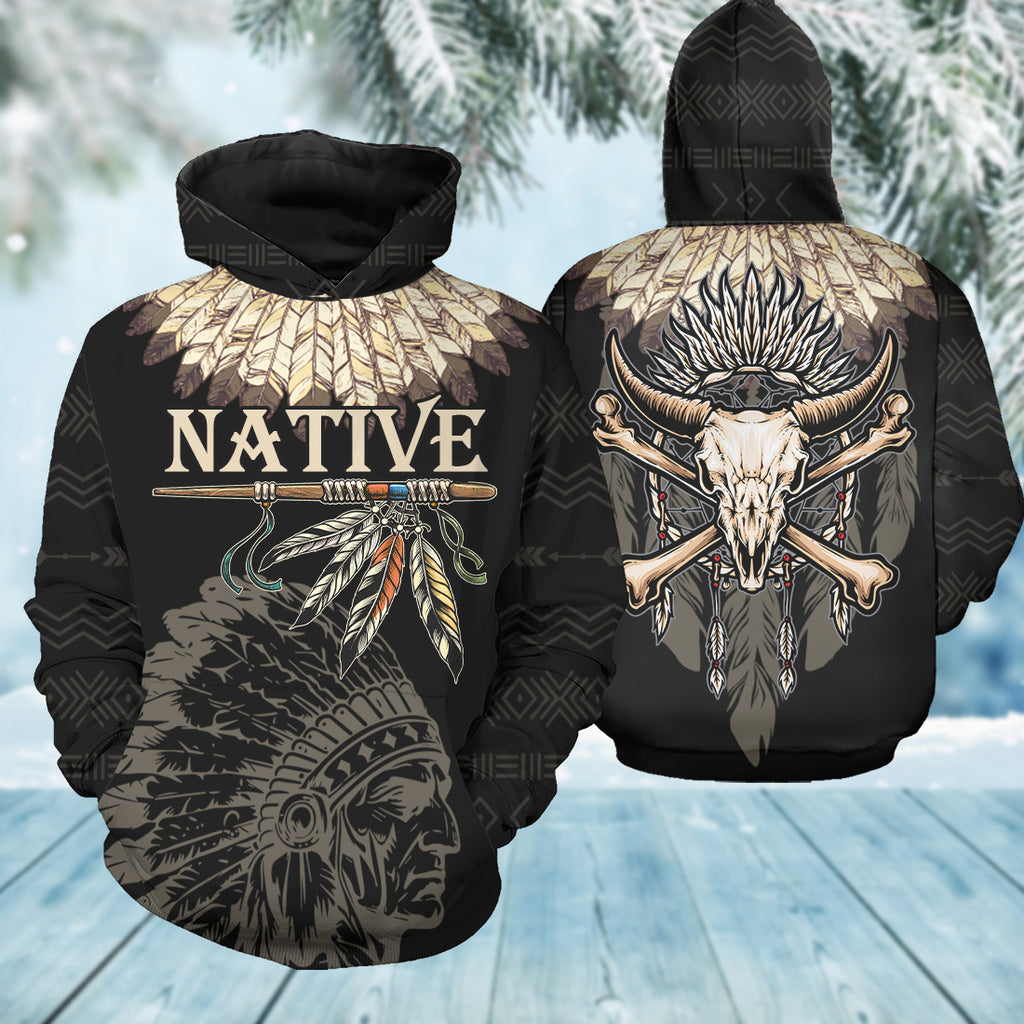 HD250919M06 Chief Bison Native American 3D Hoodie