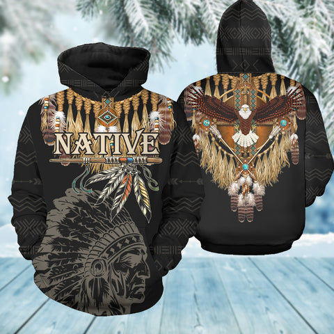 HD250919M10 Chief Falcon Native American 3D Hoodie