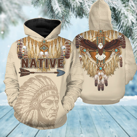 HD250919M11 Chief Falcon Native American 3D Hoodie