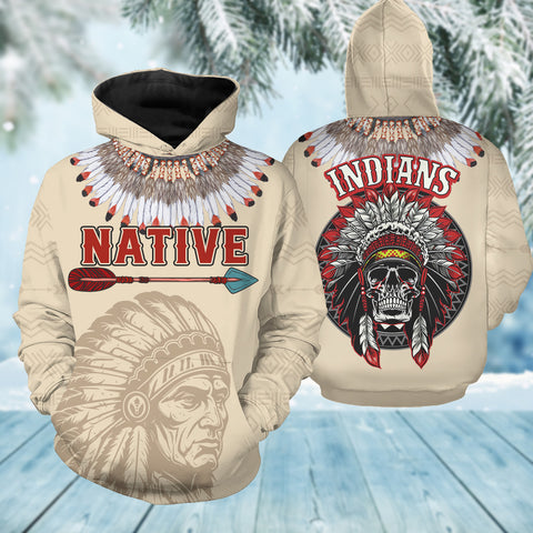 HD250919M15 Chief Skull Native American 3D Hoodie