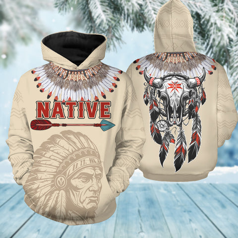 HD250919M17 Chief Bison Native American 3D Hoodie