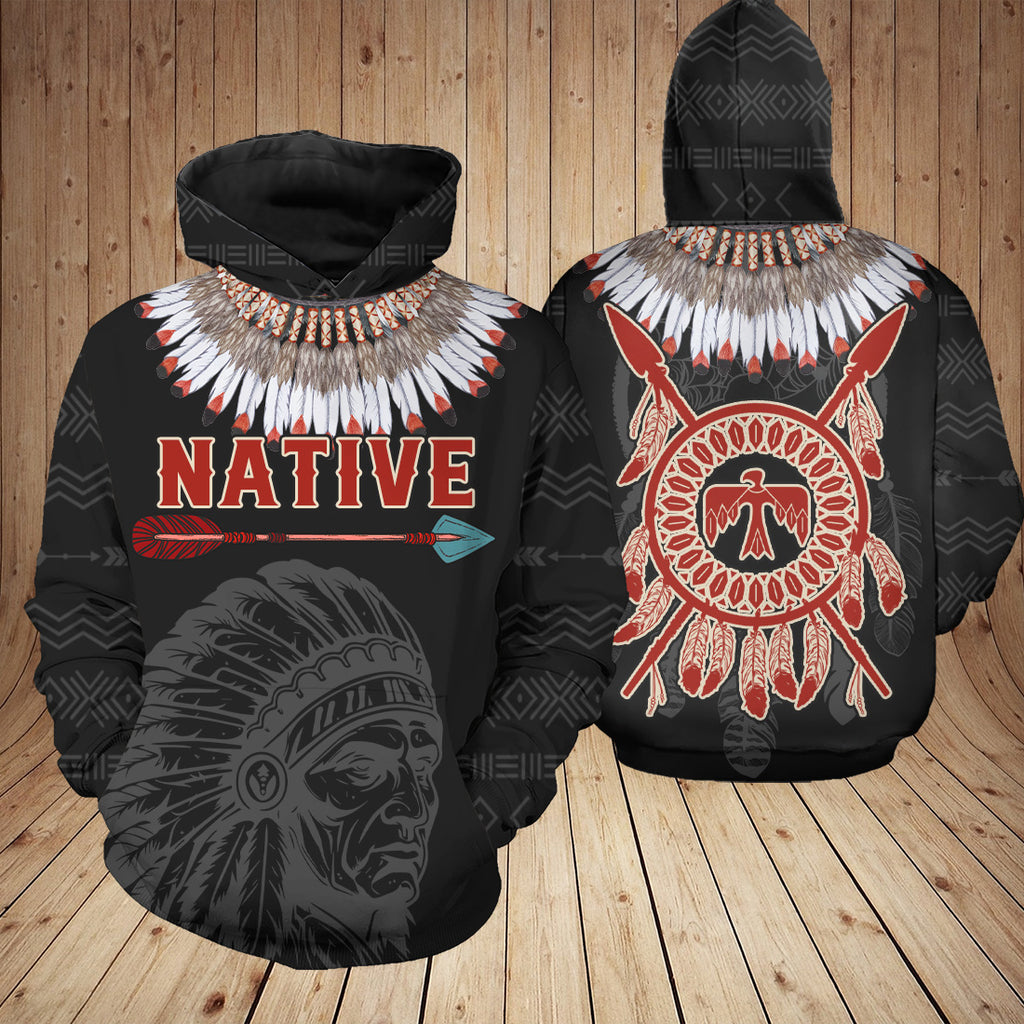 HD250919M20 Thunderbird Feather Native American 3D Hoodie
