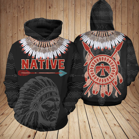 HD250919M20 Thunderbird Feather Native American 3D Hoodie