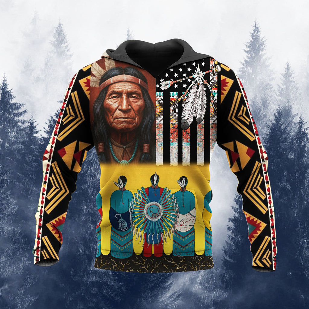 HD251028M01 Chief Native American 3D Hoodie