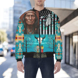 HD251028M03 Chief Native American Bomber Jacket With Sleeve Pocket