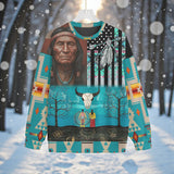 HD251028M03 Native American Unisex Drop-shoulder Knitted Fleece Sweater