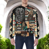 HD251028M10 Chief Native American Bomber Jacket With Sleeve Pocket