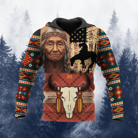 HD251030M11 Bison Native American 3D Hoodie