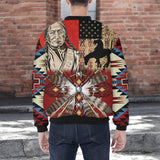 HD251030M15 Chief Native American Bomber Jacket With Sleeve Pocket