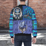 HD251101M05 Chief Native American Bomber Jacket With Sleeve Pocket