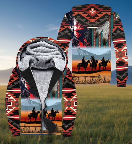 HD251101M13 Chief Native American 3D Fleece Hoodie