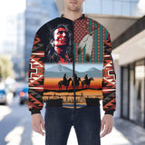 HD251101M13 Chief Native American Bomber Jacket With Sleeve Pocket