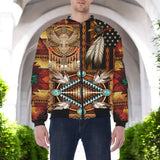 HD251101M14 Native American Bomber Jacket With Sleeve Pocket