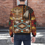 HD251101M14 Native American Bomber Jacket With Sleeve Pocket