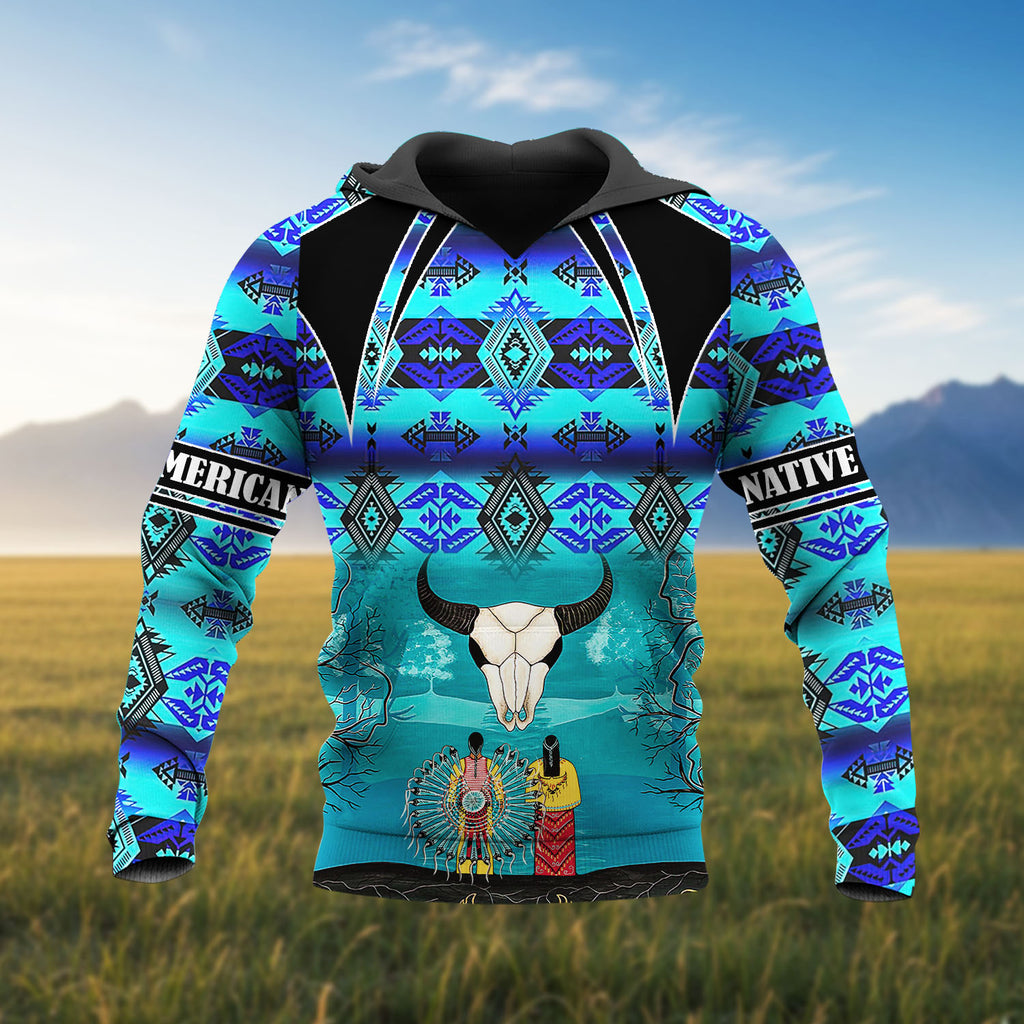 HD251103M05 Bison Chief Native American 3D Hoodie