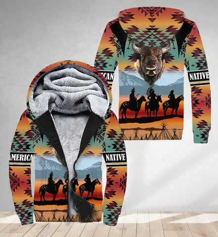 HD251103M08 Chief Native American 3D Fleece Hoodie