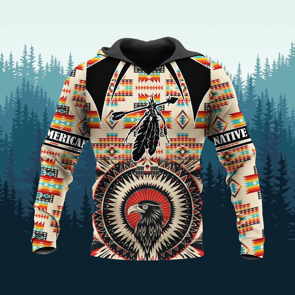 HD251103M19 Feather Native American 3D Hoodie