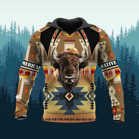 HD251104M04 Bison Chief Native American 3D Hoodie
