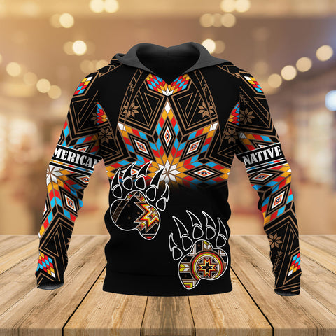 HD251104M17 Bear Claws Native American 3D Hoodie