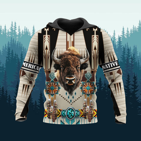 HD251105M03 Bison Native American 3D Hoodie