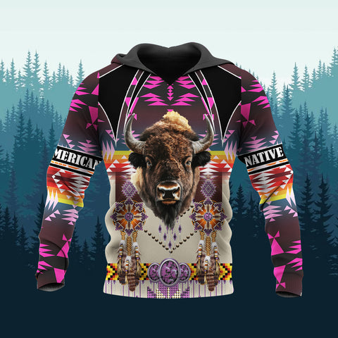 HD251105M08 Bison Native American 3D Hoodie