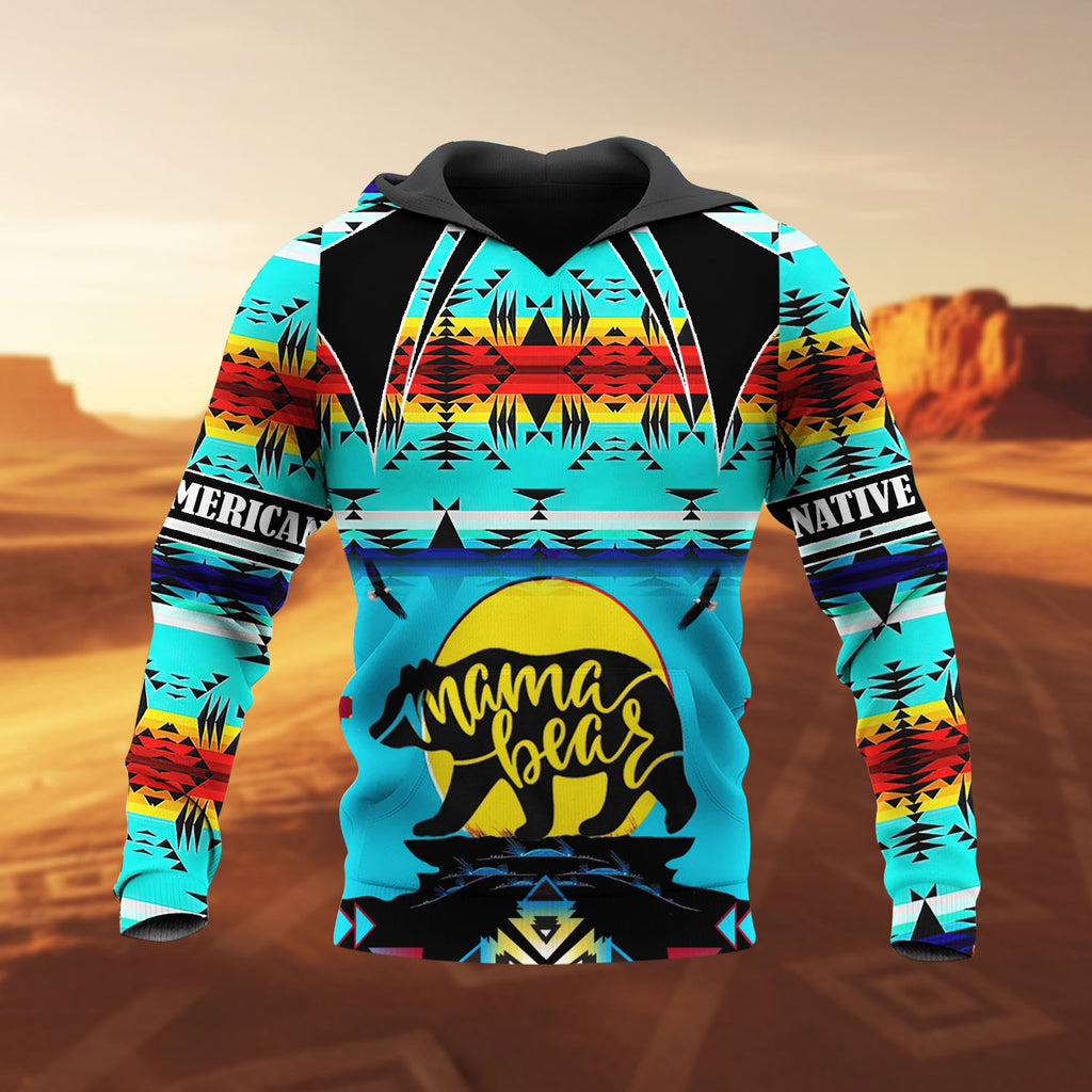 HD251105M14 Mama Bear Native American 3D Hoodie