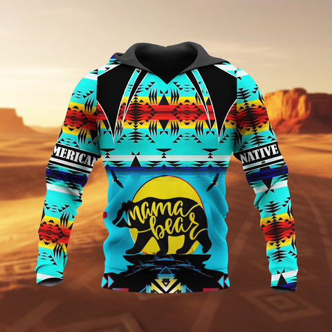 HD251105M14 Mama Bear Native American 3D Hoodie