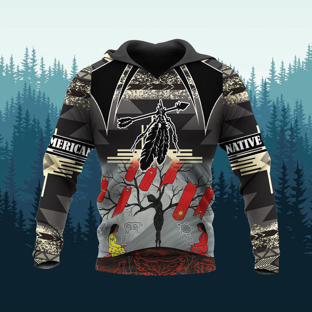 HD251105M20 Feather Native American 3D Hoodie
