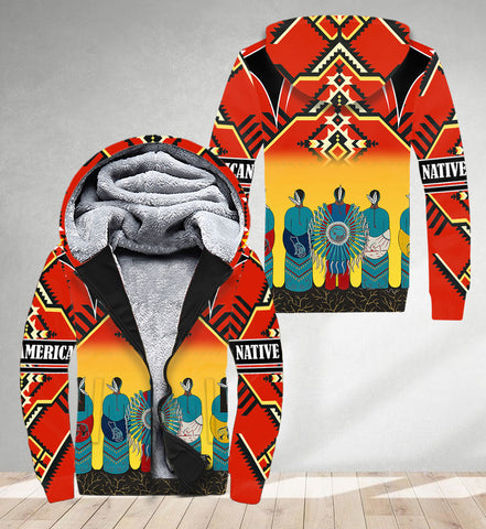 HD251106M01 Chief Native American 3D Fleece Hoodie