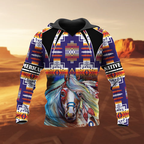 HD251106M06 Horse Native American 3D Hoodie