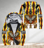 HD251106M07 Owl Native American 3D Fleece Hoodie