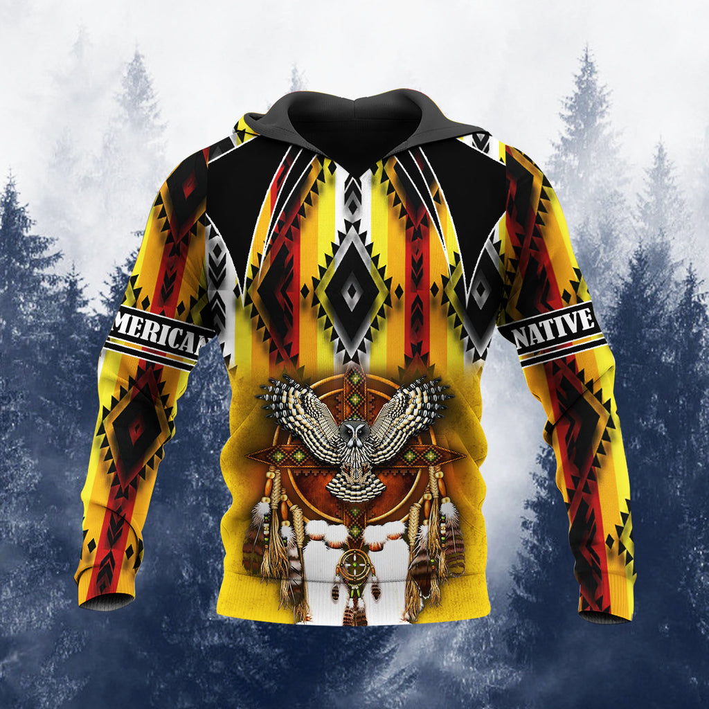 HD251106M07 Owl Native American 3D Hoodie