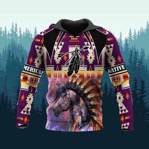 HD251106M14 Horse Native American 3D Hoodie