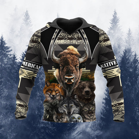HD251110M02 Animals Native American 3D Hoodie