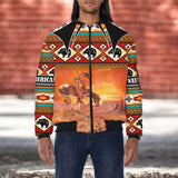 HD251110M05 Native American Bomber Jacket With Sleeve Pocket