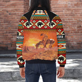 HD251110M05 Native American Bomber Jacket With Sleeve Pocket