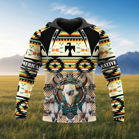 HD251110M06 Bison and Thunderbird Native American 3D Hoodie
