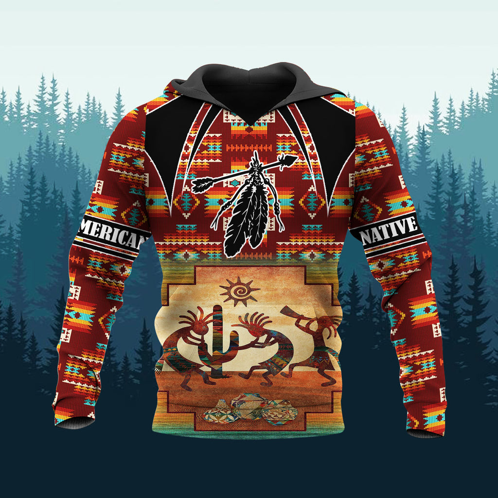 HD251110M09 Kokopelli Native American 3D Hoodie