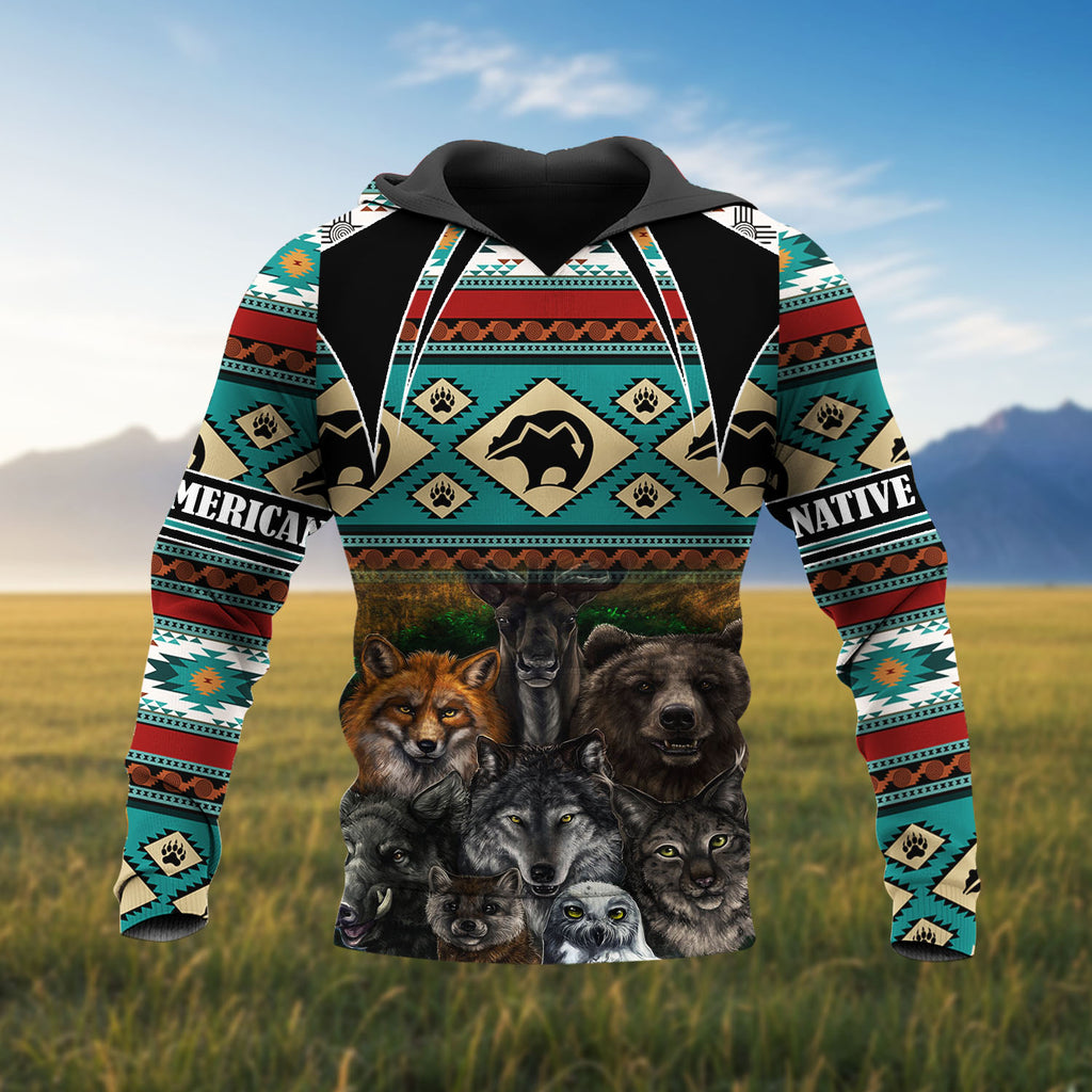 HD251110M13 Animals Native American 3D Hoodie