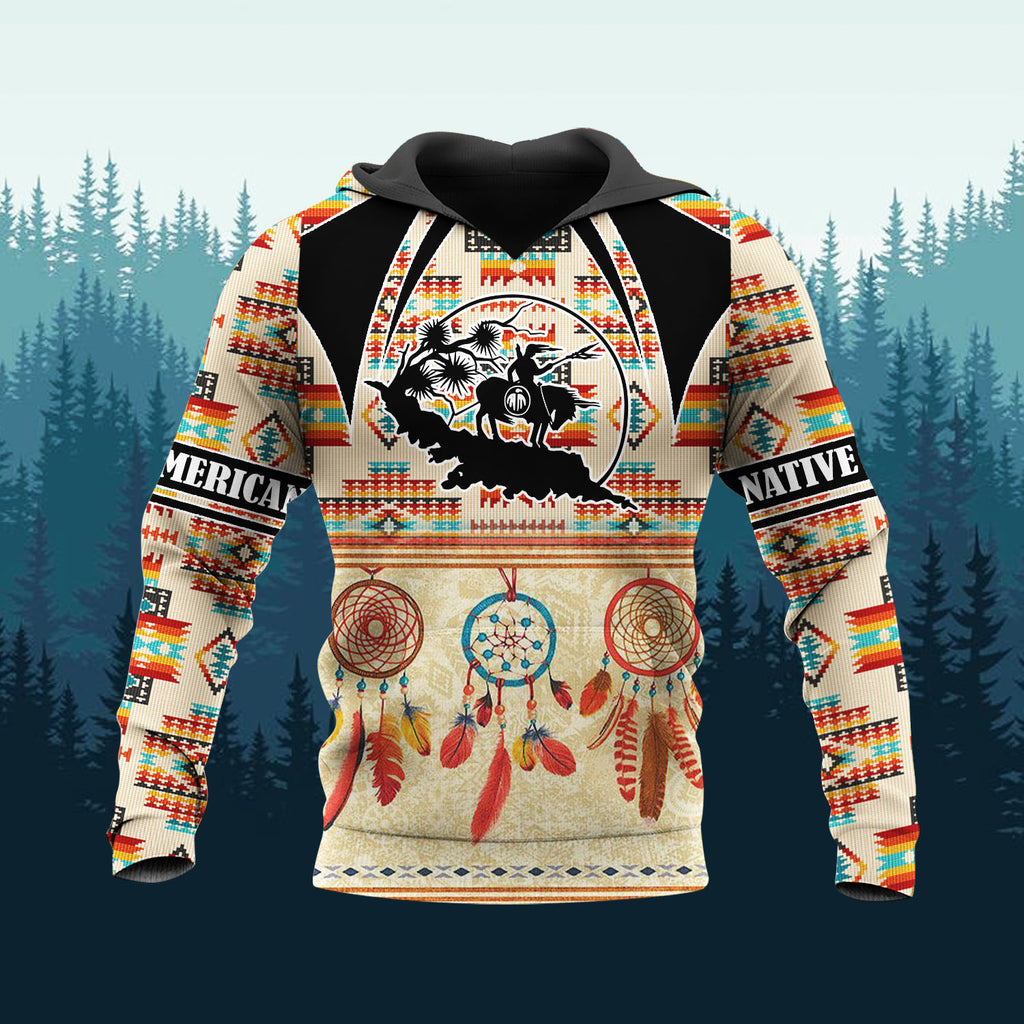 HD251110M17 Brave Warrior Native American 3D Hoodie