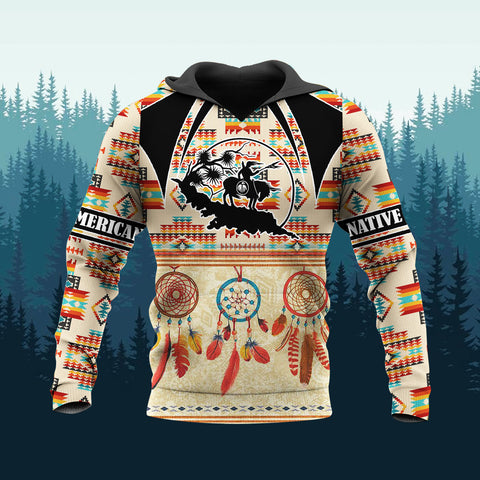 HD251110M17 Brave Warrior Native American 3D Hoodie