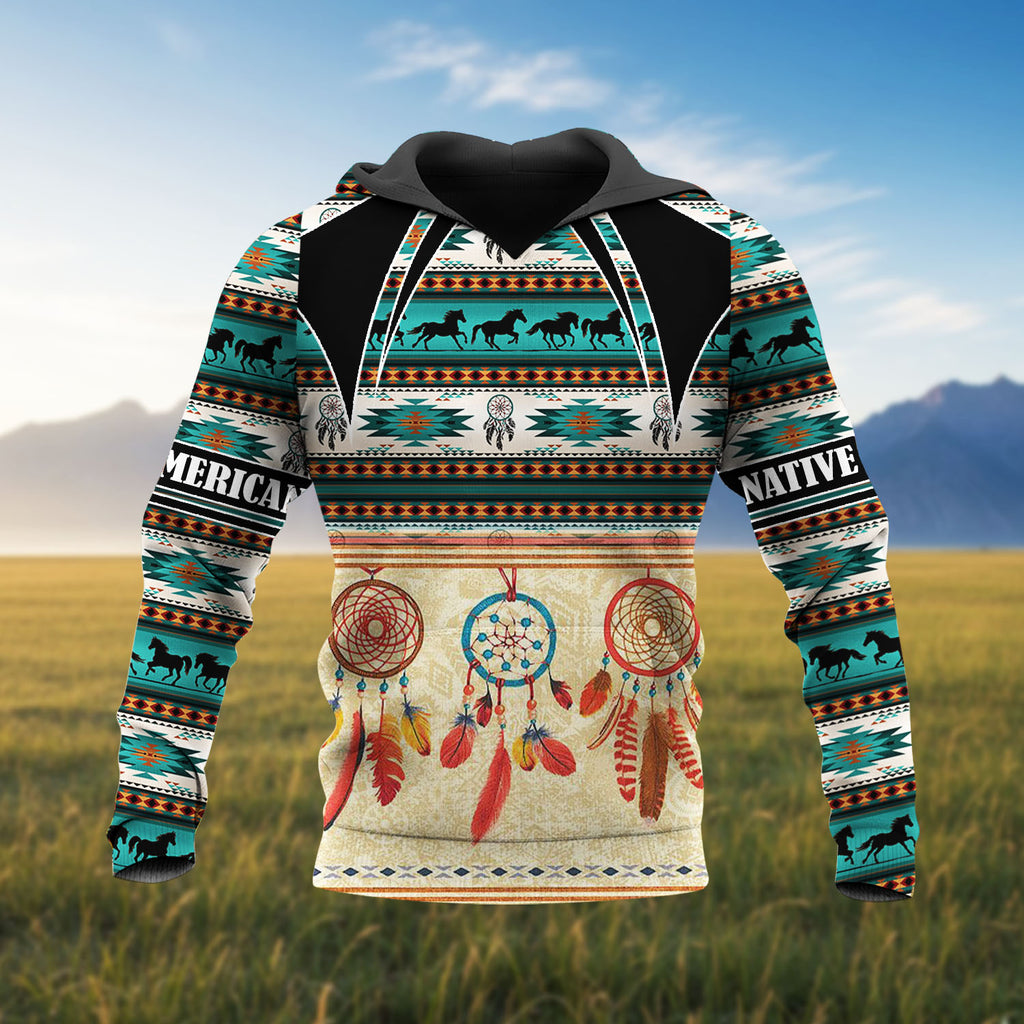 HD251110M20 Dreamcatcher Horse Native American 3D Hoodie