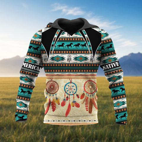 HD251110M20 Dreamcatcher Horse Native American 3D Hoodie