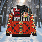 HD251111M02 Native American Unisex Drop-shoulder Knitted Fleece Sweater