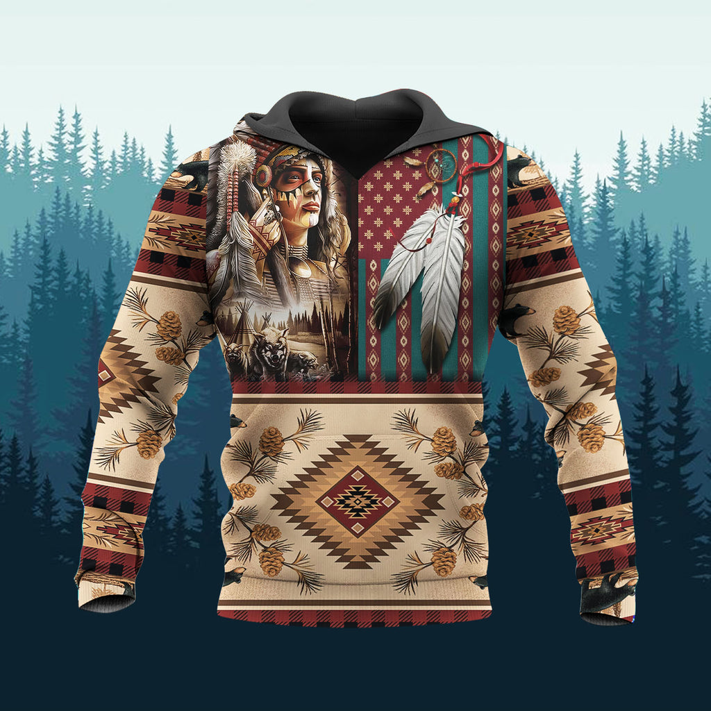 HD251111M20 Chief Native American 3D Hoodie