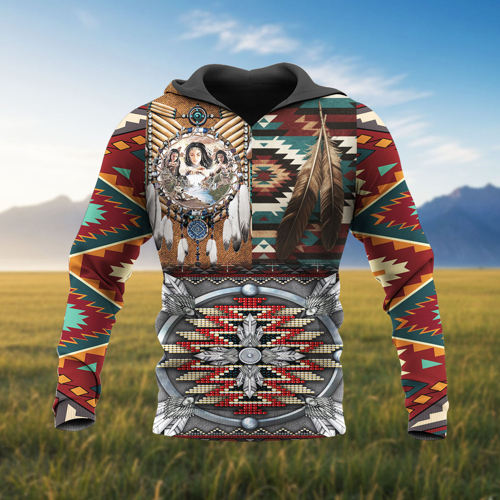 HD251113M05 Dreamcatcher Feather Native American 3D Hoodie