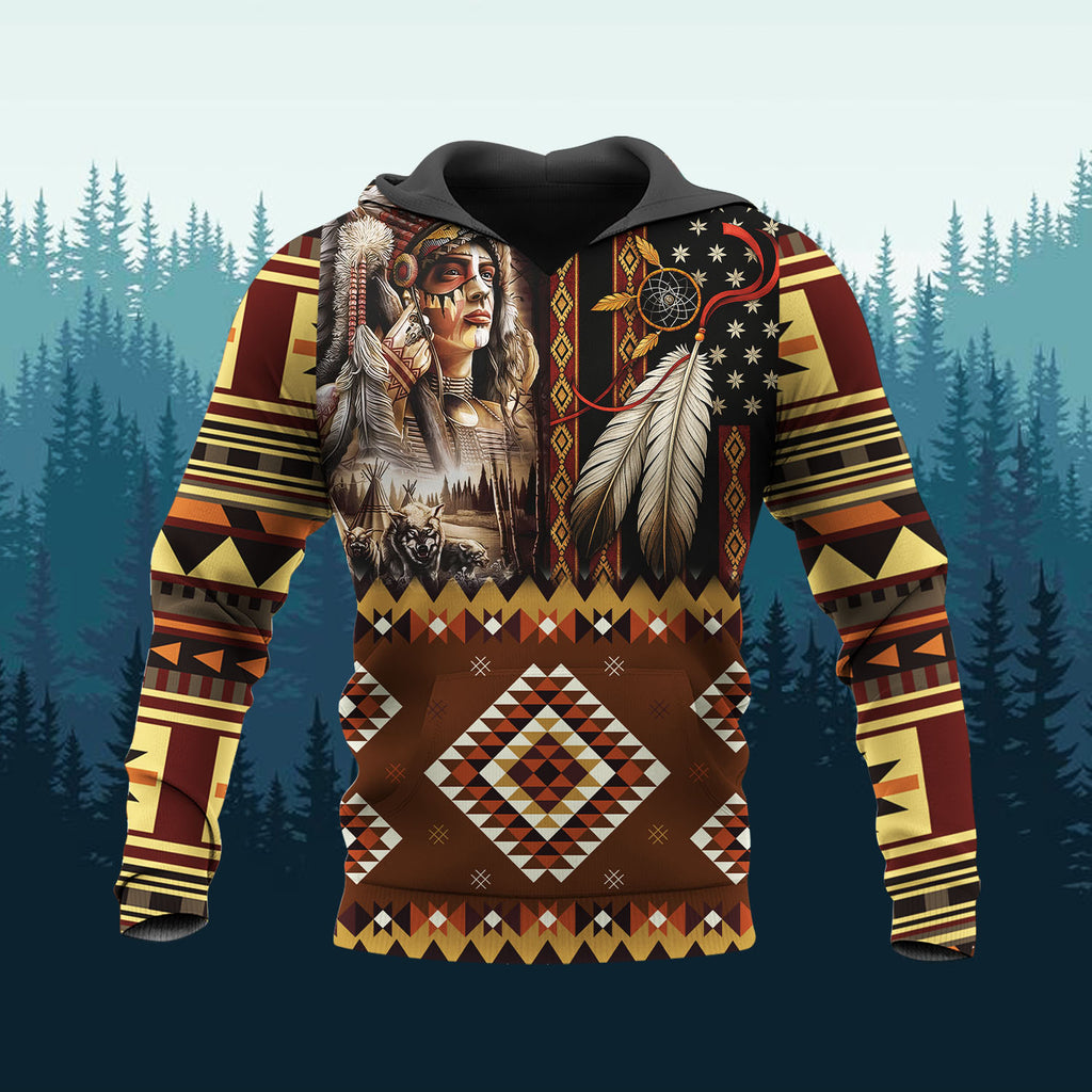 HD251113M08 Chief Native American 3D Hoodie
