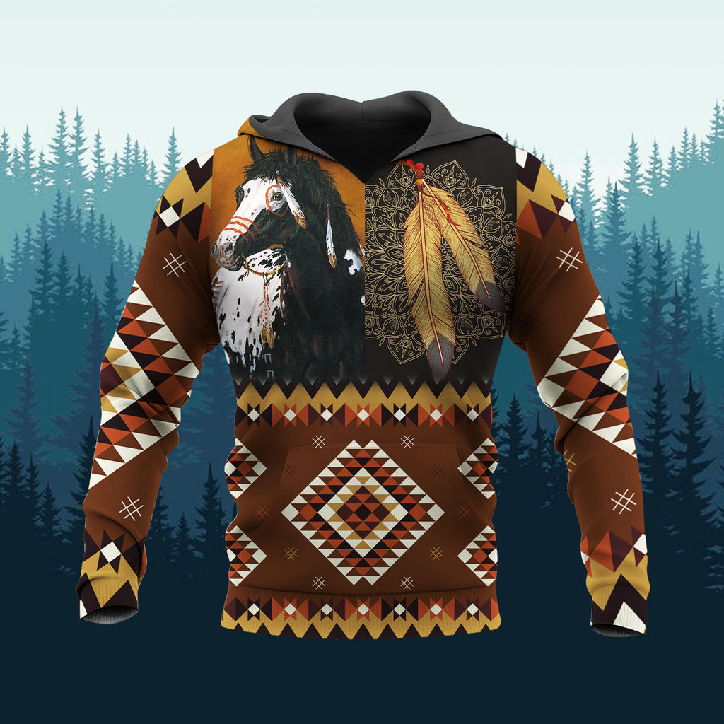 HD251113M14 Horse Native American 3D Hoodie